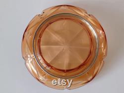 Stunning Orange Glass Vanity Powder Jar and Lid with Sterling Silver Rim