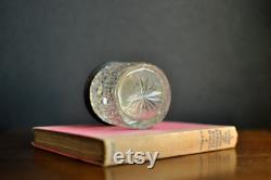 Stunning Sterling Silver and Hobnail Cut Glass Powder Pot Antique Edwardian Glass Dresser Jar William Devenport Birmingham