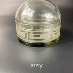 TDC Vintage Large Domed Lid Glass Vanity Powder Jar