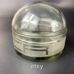 TDC Vintage Large Domed Lid Glass Vanity Powder Jar