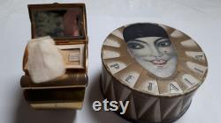 TOKALON Pierrot face powder box, 1930, Petalia, Rachel, 8cm dia