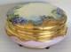 T&V Limoges France Powder Jewelry Dresser Box Lid flowers purple Gold 7 Violets