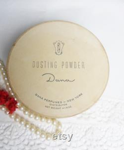 Tabu Dusting Powder Box, Dana Bath Powder Box, Empty French Violinist Lid Powder Box, 40's Cosmetics