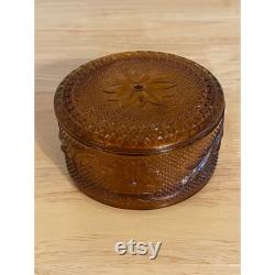 Tiara Amber Sandwich Puff Box and Cover