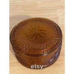 Tiara Amber Sandwich Puff Box and Cover