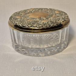 Towle E P Gold Dresser Powder Jar Art Deco Mirror Lid Towle E P Gold Dresser Powder Jar Art Deco Mirror Lid