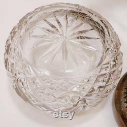 Unger Brothers Cut Crystal Vanity Jar Sterling Silver Lid