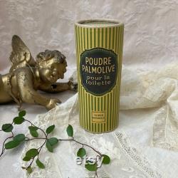 Unique Unused Antique French ART DECO PALMoLIVE PARiS POWDER Natural Shade Striped Carboard BoX Grooming Routine Personal Hygiene Soins