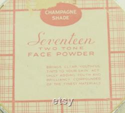 Unused 1950s SEVENTEEN Face Powder Round Box Unopened Original Packaging Advertising Maison Jeurelle