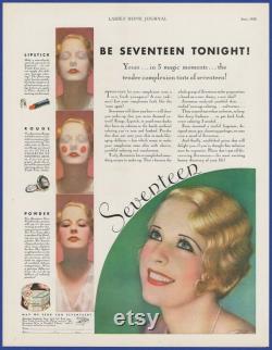 Unused 1950s SEVENTEEN Face Powder Round Box Unopened Original Packaging Advertising Maison Jeurelle