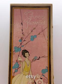 Unusual Large Richard Hudnut Three Flowers Presentation Box Vintage Pink