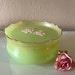 Used vintage Avon dusting powder container Rapture beauty dust container light green powder container powder jar with white doves
