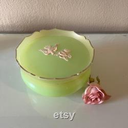 Used vintage Avon dusting powder container Rapture beauty dust container light green powder container powder jar with white doves