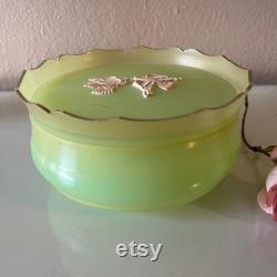 Used vintage Avon dusting powder container Rapture beauty dust container light green powder container powder jar with white doves