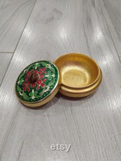 VINTAGE Powder box USSR. Very beautiful Powder box. Soviet puff-box Vintage puff-box. Powder box Casket enamel vintage 1970 USSR