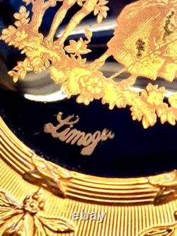 VTG Limoges France Pocket Watch Style Compact Mirror Powder Box + Bonus