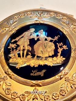 VTG Limoges France Pocket Watch Style Compact Mirror Powder Box + Bonus