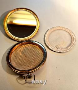 VTG Limoges France Pocket Watch Style Compact Mirror Powder Box + Bonus
