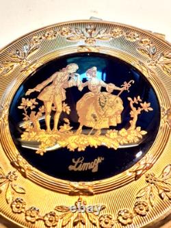 VTG Limoges France Pocket Watch Style Compact Mirror Powder Box + Bonus