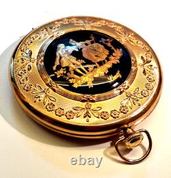 VTG Limoges France Pocket Watch Style Compact Mirror Powder Box + Bonus
