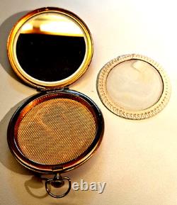 VTG Limoges France Pocket Watch Style Compact Mirror Powder Box + Bonus
