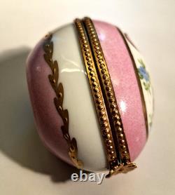 VTG Limoges France Pocket Watch Style Compact Mirror Powder Box + Bonus