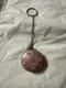 VTG STERLING SILVER GUILLOCHE ENAMEL POWDER BOX WithRING CHAIN