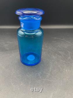 Vandor Japan Handblown blue jar with stopper lid