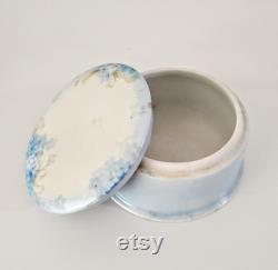 Vanity Accessories Limoges Hand Painted Blue Purple Floral Motif SEE DESCRIPTION