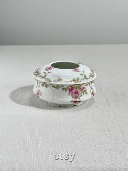 Vanity Container Antique Hair Receiver Bavarian Porcelain Hair Receiver Trinket Dish Cottonball Holder Vanity Lidded Container Gift for Her
