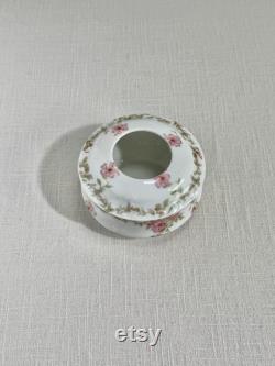 Vanity Container Antique Hair Receiver Bavarian Porcelain Hair Receiver Trinket Dish Cottonball Holder Vanity Lidded Container Gift for Her