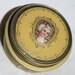 Vanity Powder Box Antique Art Deco 1920's French Rococo Lady Portrait Metal Celluliod Glass