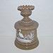 Victorian Bristol Glass Dresser Jar Taupe Color Heron Stork Crane Bird Scene