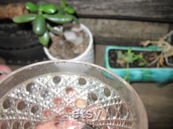 Victorian Cut Glass Hobnail Vanity Jar with Cameo Lid