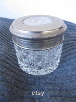 Victorian Cut Glass Hobnail Vanity Jar with Cameo Lid