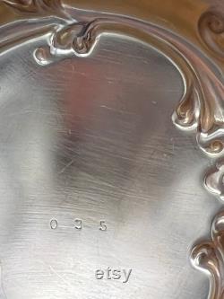 Victorian Heisey Glass Powder Jar with Ornate Silver Plate Lid