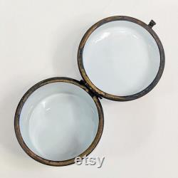 Victorian Porcelain Trinket Box 19th Century Vanity Patch Box with Kauffman Scene