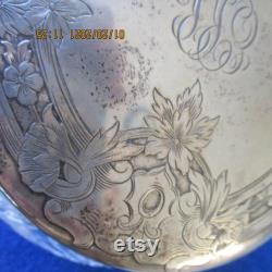 Victorian Powder Jar, Shreve and Company Sterling LId, American Cut Glass, Wedding Gift, Art Nouveau, Art Deco Jar, Floral Design