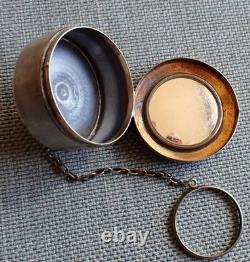 Victorian Sterling Silver Engraved with FOB Finger Ring Powder Box
