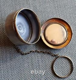 Victorian Sterling Silver Engraved with FOB Finger Ring Powder Box