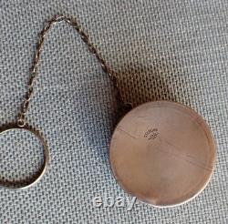 Victorian Sterling Silver Engraved with FOB Finger Ring Powder Box
