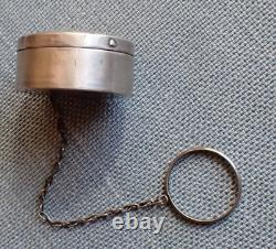 Victorian Sterling Silver Engraved with FOB Finger Ring Powder Box