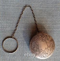 Victorian Sterling Silver Engraved with FOB Finger Ring Powder Box