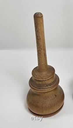 Victorian wooden glove powder shaker Treen Powder Pot