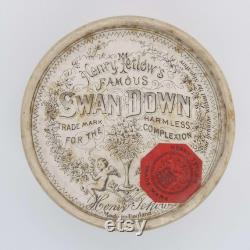 Vintage 1920's Face Powder Box Henry Tetlow's Swan Down Face Powder Box Unopened Vanity Storage Rare Antique Powder Box