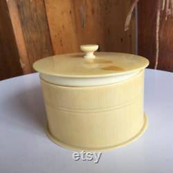 Vintage 1920s French Ivory Py-ra-lin Celluloid Powder Box