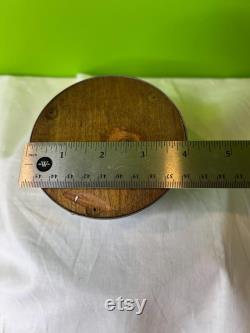 Vintage 1930-1950s Small Aluminum Musical Box and Powder Puff Case Combined Grey Victorian Family Music Box Broken