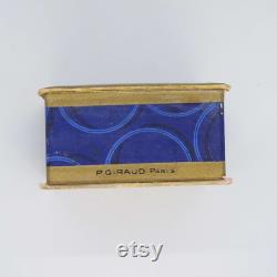 Vintage 1930's Coeur de France Powder Box Unopened P Giraud Face Powder Box Vanity Storage Art Deco Blue Powder Box