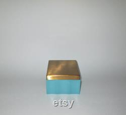 Vintage 1930s Cara Nome Powder Box Blue And Gold