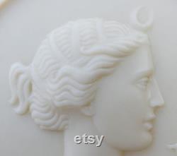 Vintage 1930s Celluloid Powder Pot With Diana The Huntress on Lid, Ancient Greek Goddess of the Moon With a Leaping Deer, Art Deco Era